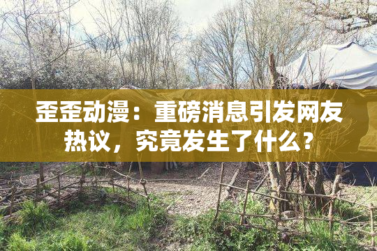 歪歪动漫：重磅消息引发网友热议，究竟发生了什么？