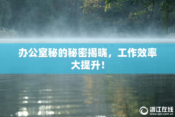 办公室秘的秘密揭晓，工作效率大提升！