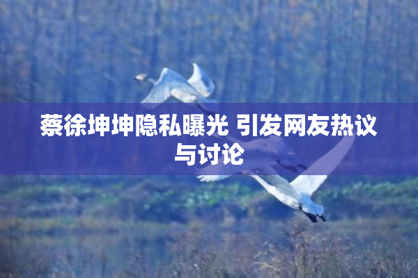 蔡徐坤坤隐私曝光 引发网友热议与讨论