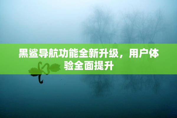 黑鲨导航功能全新升级，用户体验全面提升