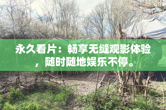 永久看片：畅享无缝观影体验，随时随地娱乐不停。
