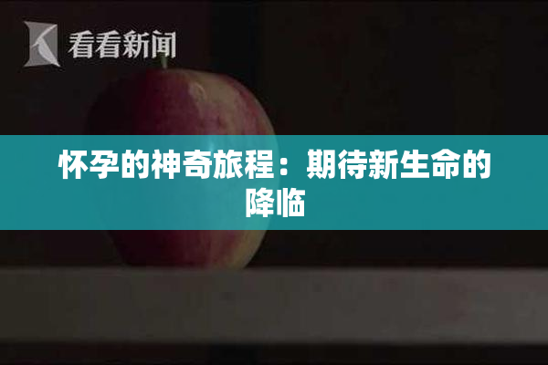 怀孕的神奇旅程：期待新生命的降临