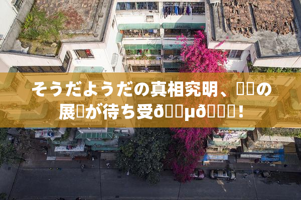 そうだようだの真相究明、衝撃の展開が待ち受🈵🌃！