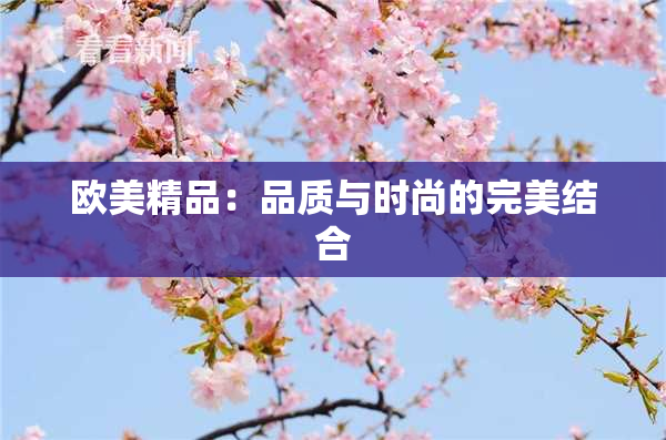 欧美精品：品质与时尚的完美结合