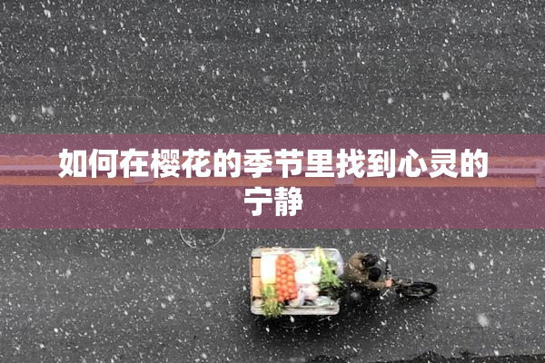 如何在樱花的季节里找到心灵的宁静