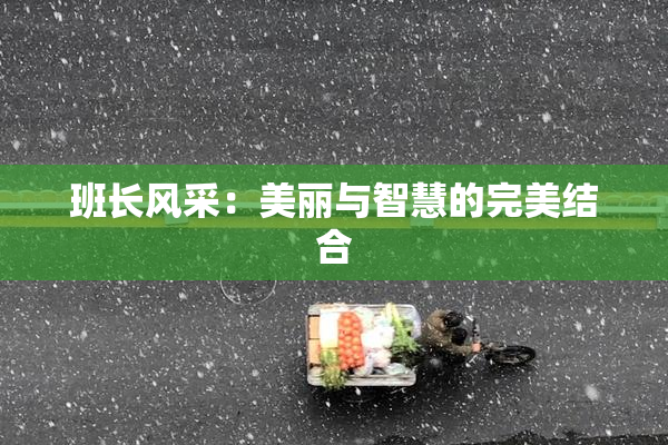 班长风采：美丽与智慧的完美结合