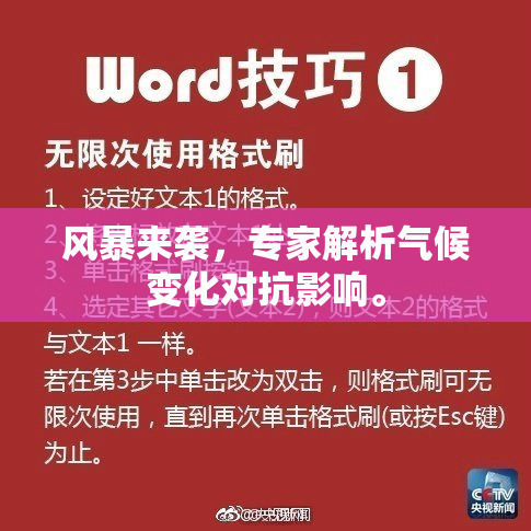 风暴来袭，专家解析气候变化对抗影响。