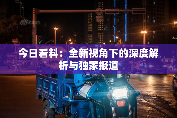 今日看料：全新视角下的深度解析与独家报道