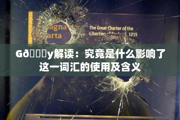 G🈚y解读：究竟是什么影响了这一词汇的使用及含义