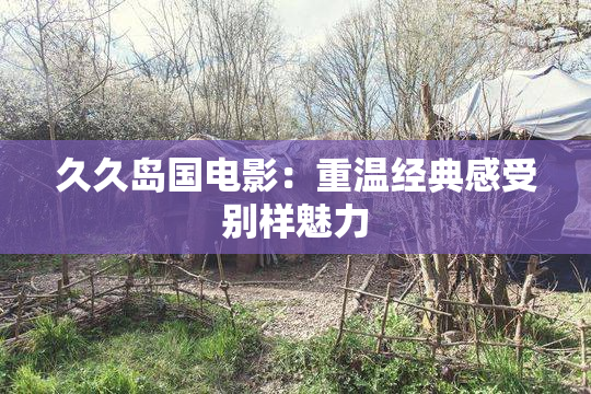 久久岛国电影：重温经典感受别样魅力
