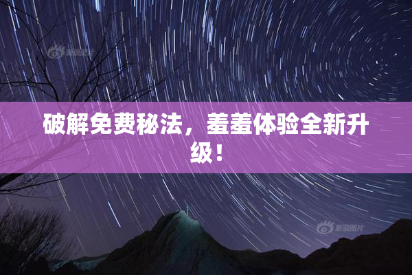 破解免费秘法，羞羞体验全新升级！