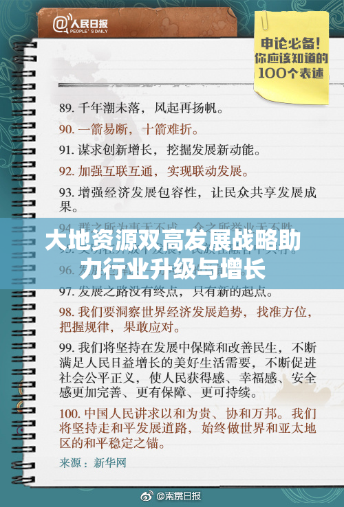 大地资源双高发展战略助力行业升级与增长