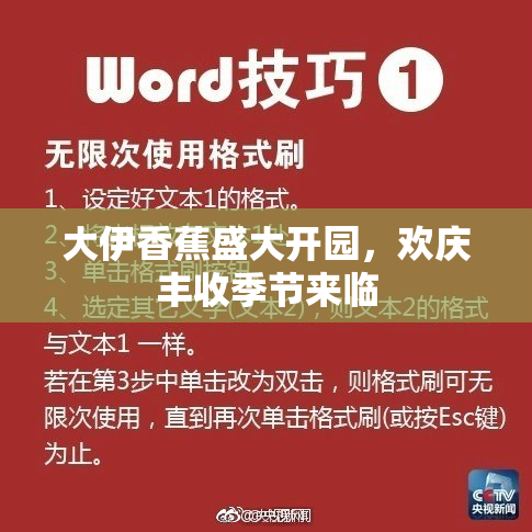 大伊香蕉盛大开园，欢庆丰收季节来临