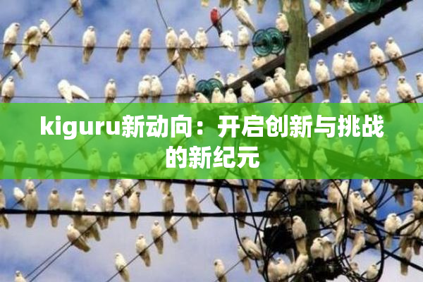 kiguru新动向：开启创新与挑战的新纪元