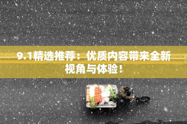 9.1精选推荐：优质内容带来全新视角与体验！