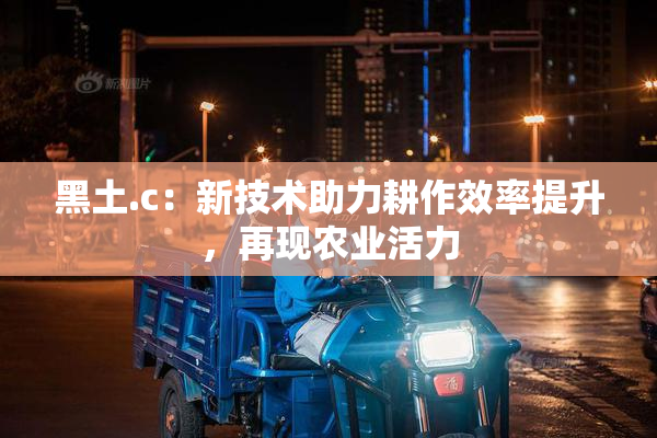黑土.c：新技术助力耕作效率提升，再现农业活力