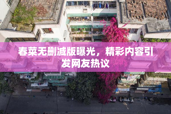 春菜无删减版曝光，精彩内容引发网友热议