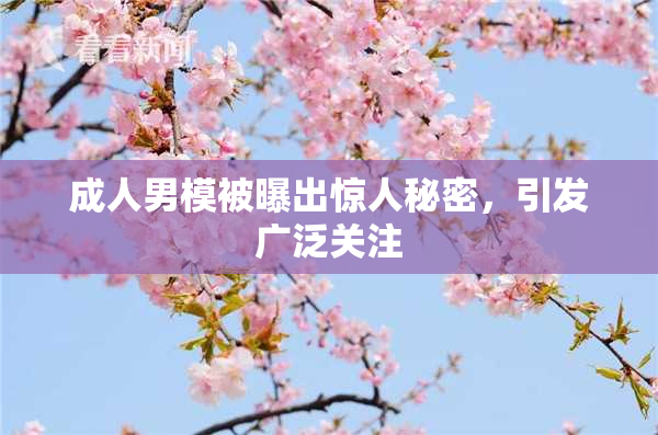 成人男模被曝出惊人秘密，引发广泛关注