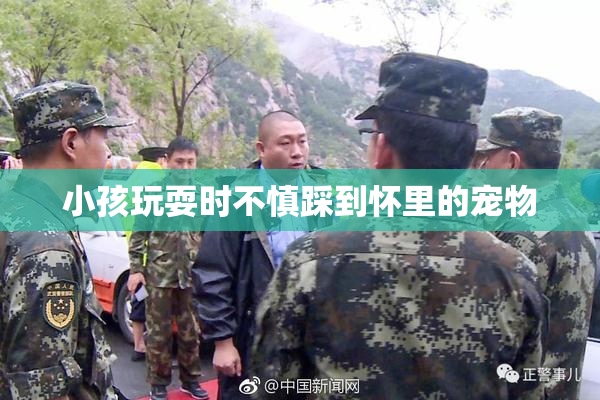 小孩玩耍时不慎踩到怀里的宠物