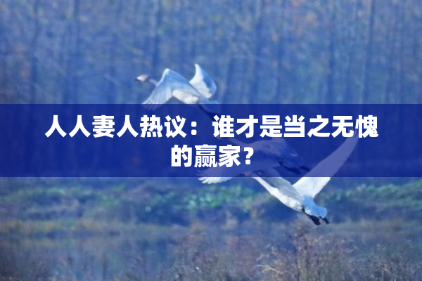 人人妻人热议：谁才是当之无愧的赢家？
