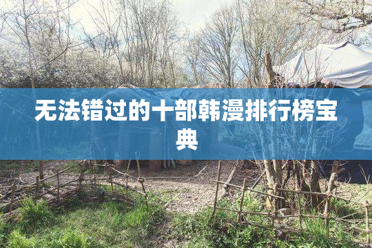 无法错过的十部韩漫排行榜宝典