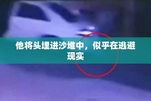 他将头埋进沙堆中，似乎在逃避现实