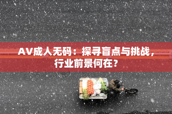AV成人无码：探寻盲点与挑战，行业前景何在？