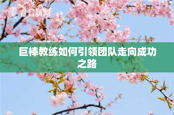 巨棒教练如何引领团队走向成功之路