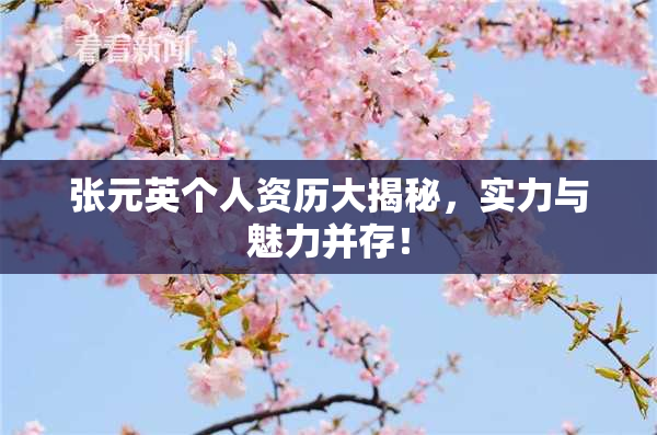 张元英个人资历大揭秘，实力与魅力并存！