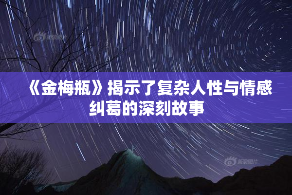《金梅瓶》揭示了复杂人性与情感纠葛的深刻故事