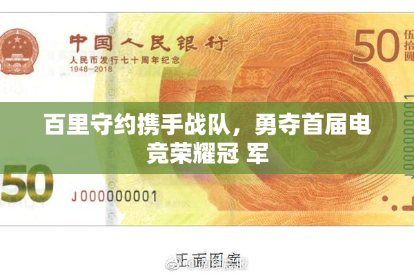 百里守约携手战队，勇夺首届电竞荣耀冠 军