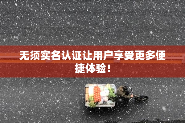 无须实名认证让用户享受更多便捷体验！