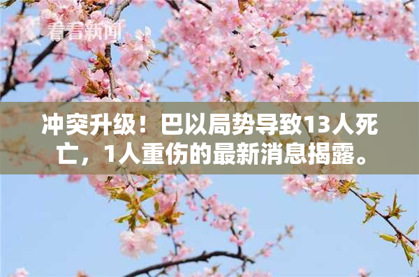 冲突升级！巴以局势导致13人死亡，1人重伤的最新消息揭露。