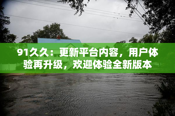 91久久：更新平台内容，用户体验再升级，欢迎体验全新版本