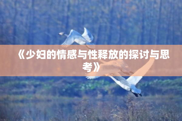 《少妇的情感与性释放的探讨与思考》