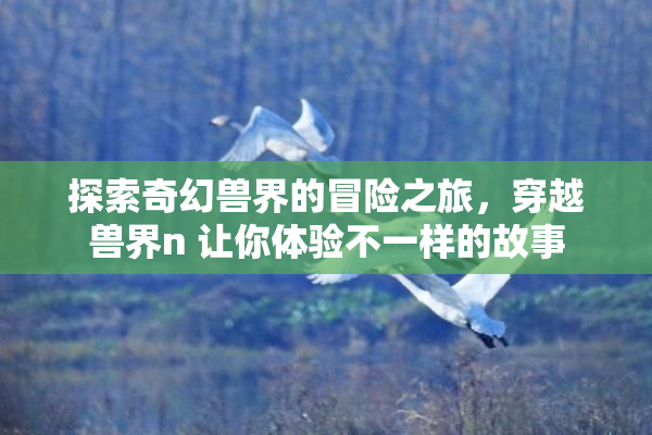 探索奇幻兽界的冒险之旅，穿越兽界n 让你体验不一样的故事