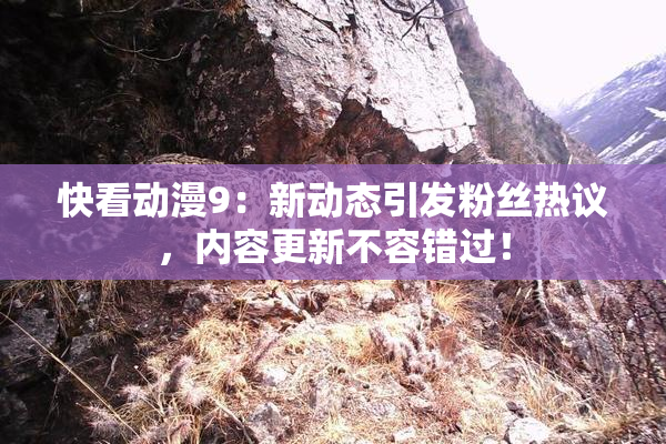 快看动漫9：新动态引发粉丝热议，内容更新不容错过！