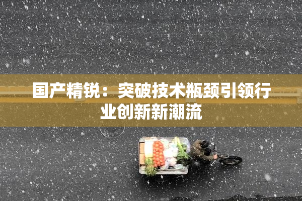 国产精锐：突破技术瓶颈引领行业创新新潮流