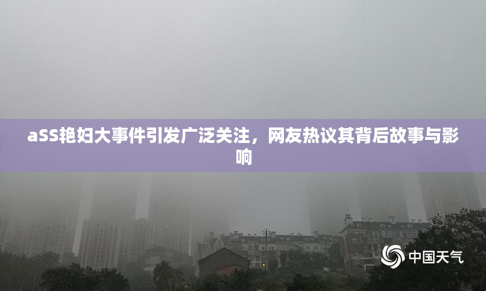 aSS艳妇大事件引发广泛关注，网友热议其背后故事与影响