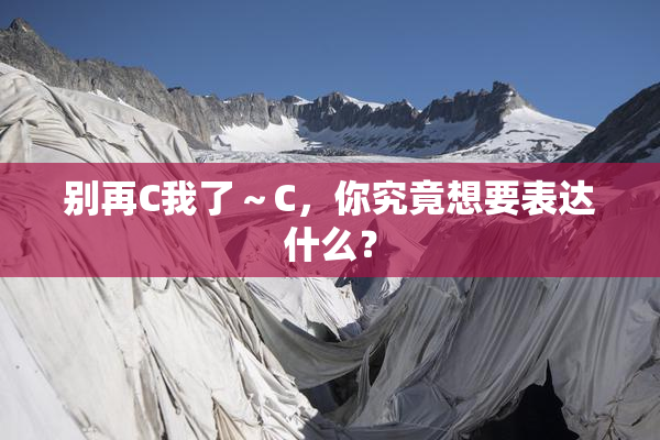 别再C我了～C，你究竟想要表达什么？
