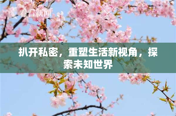 扒开私密，重塑生活新视角，探索未知世界