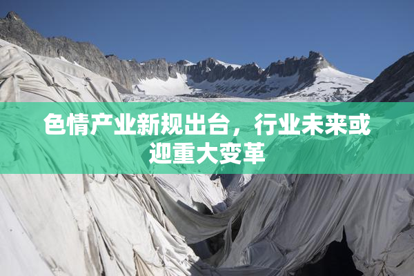 色情产业新规出台，行业未来或迎重大变革