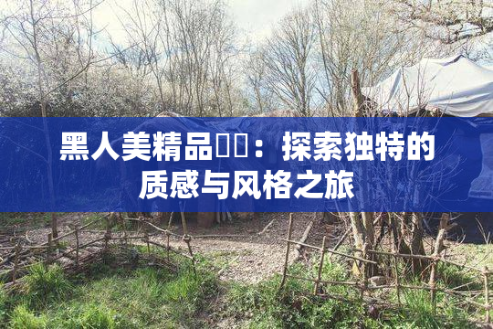 黑人美精品❌‌：探索独特的质感与风格之旅