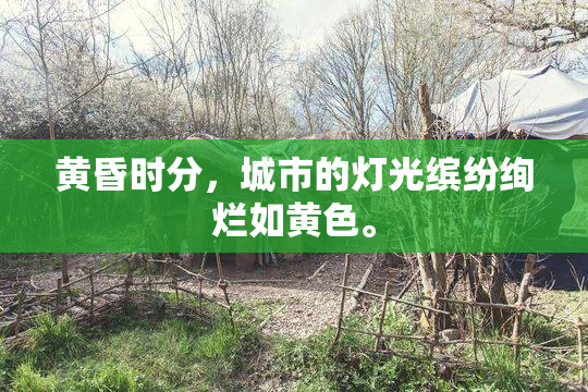 黄昏时分，城市的灯光缤纷绚烂如黄色。
