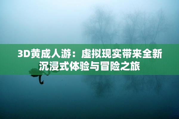 3D黄成人游：虚拟现实带来全新沉浸式体验与冒险之旅