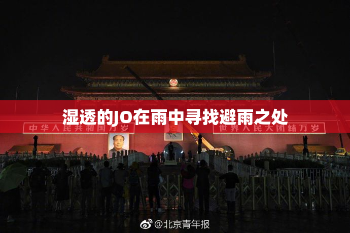 湿透的JO在雨中寻找避雨之处