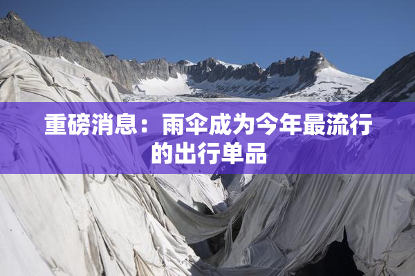 重磅消息：雨伞成为今年最流行的出行单品