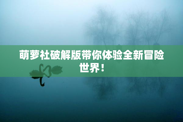 萌萝社破解版带你体验全新冒险世界！