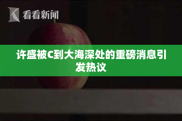 许盛被C到大海深处的重磅消息引发热议