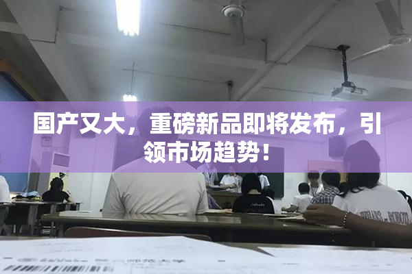 国产又大，重磅新品即将发布，引领市场趋势！